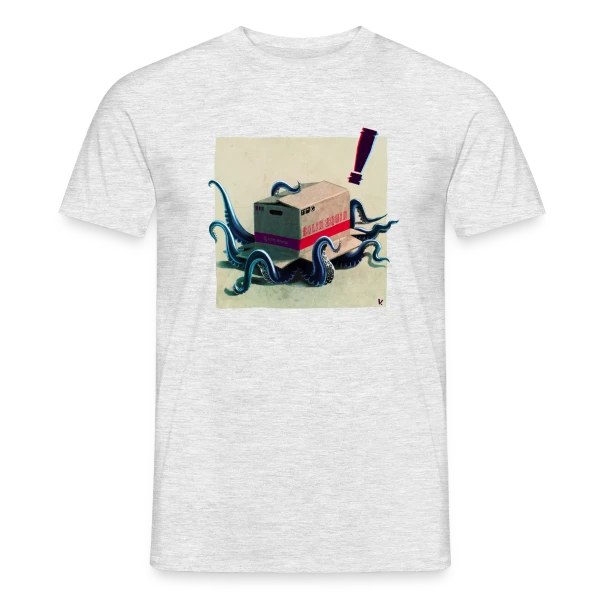 Maquette de T-shirt homme « Metal Squid Solid : Le Calamar Métal » à personnaliser