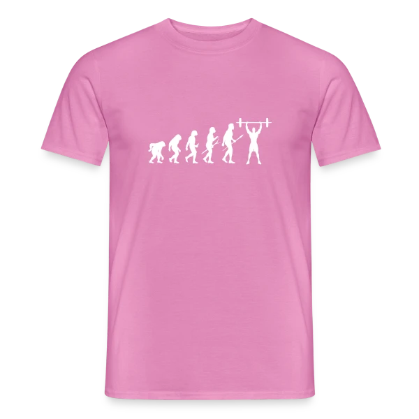 Maquette de T-shirt homme « Humour Musculation: L'Évolution du Sportif » à personnaliser