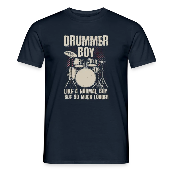 Maquette de T-shirt homme « Batteur Garçon Un Peu Plus Fort » à personnaliser