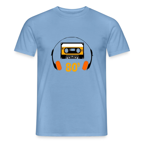 Maquette de T-shirt homme « Cassette Années 80 » à personnaliser