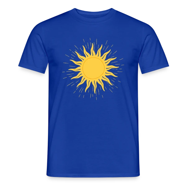 Maquette de T-shirt homme « Dessin de Soleil Éclatant » à personnaliser