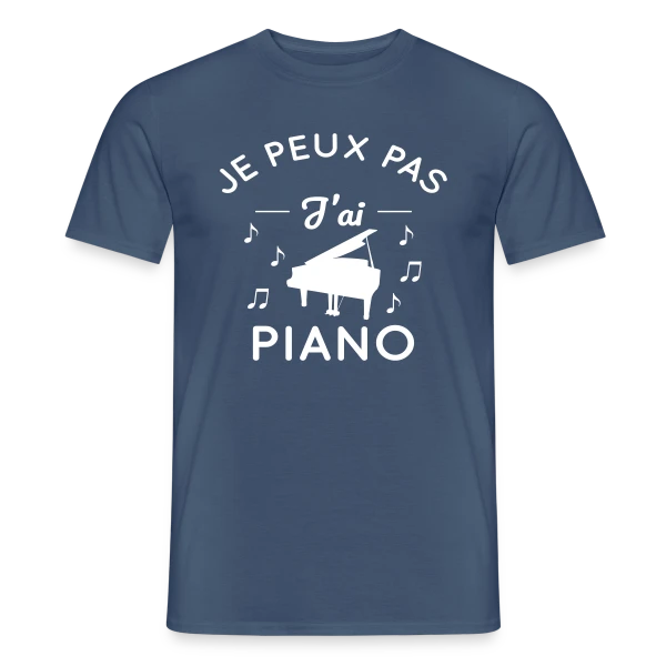 Maquette de T-shirt homme « Je Peux Pas J'ai Piano : L'Excuse Parfaite du Pianiste » à personnaliser