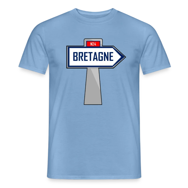 Bretagne : Direction Humoristique Bretonne sur T-shirt homme
