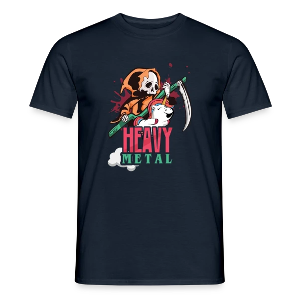 Maquette de T-shirt homme « Squelette Guitariste Heavy Metal » à personnaliser