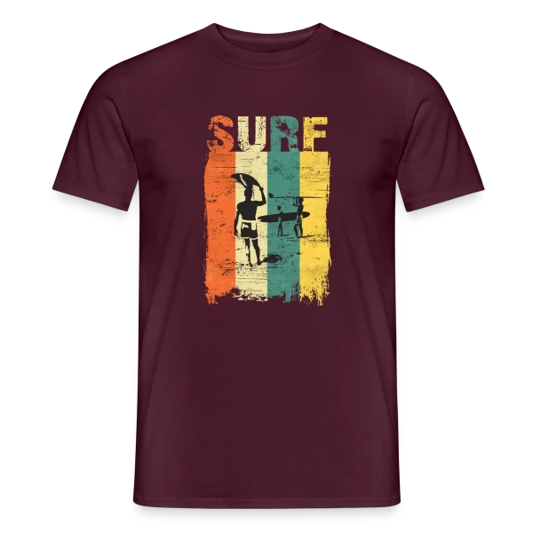 Maquette de T-shirt homme « Surfing Vintage | Passion Vagues » à personnaliser