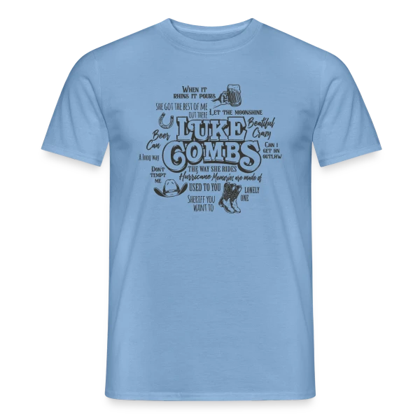 Maquette de T-shirt homme « Luke Combs Chansons Country » à personnaliser