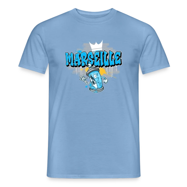 Maquette de T-shirt homme « Marseille Street Art Graffiti » à personnaliser