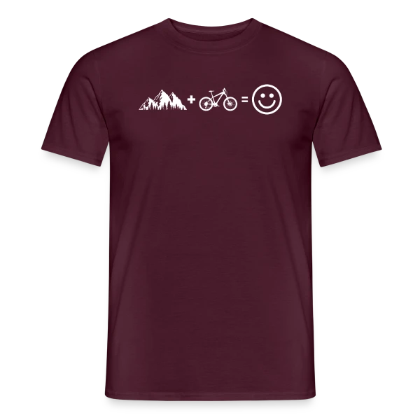 Maquette de T-shirt homme « VTT Bonheur Montagne » à personnaliser