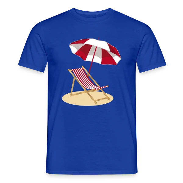 Maquette de T-shirt homme « Évasion Plage & Soleil » à personnaliser