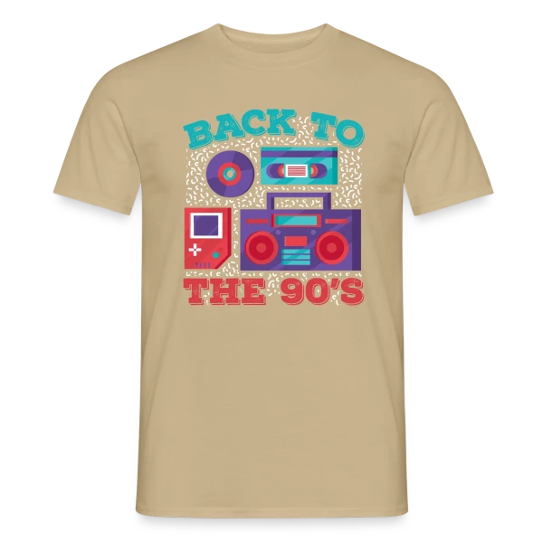 Maquette de T-shirt homme « Icônes Rétro Années 90 » à personnaliser