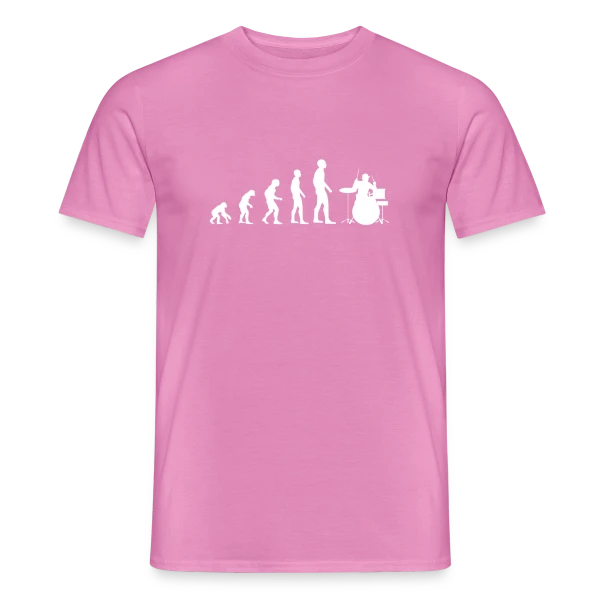 Maquette de T-shirt homme « Évolution Batteur – L'Humour Rythmé » à personnaliser