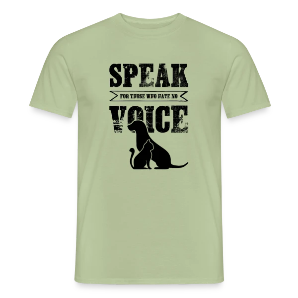 Maquette de T-shirt homme « Voix des Animaux » à personnaliser