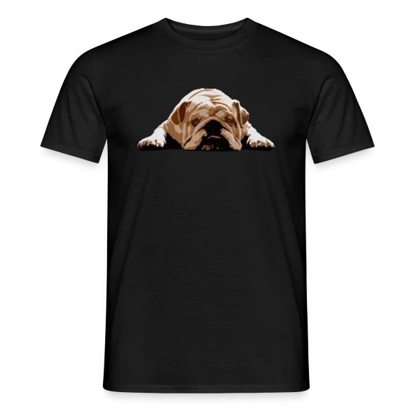 Maquette de T-shirt homme « Bulldog Anglais Humour » à personnaliser