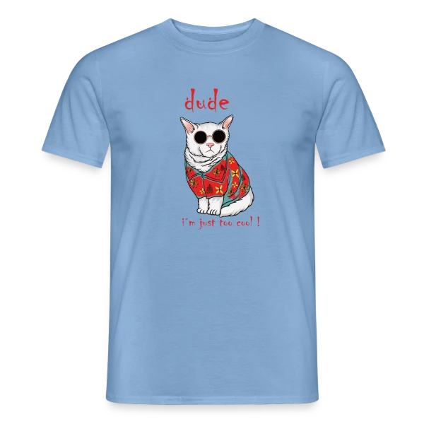 Maquette de T-shirt homme « Chat Cool Hawaïen » à personnaliser