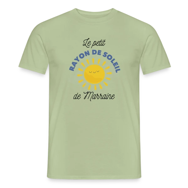 Maquette de T-shirt homme « Marraine : Mon Rayon de Soleil » à personnaliser