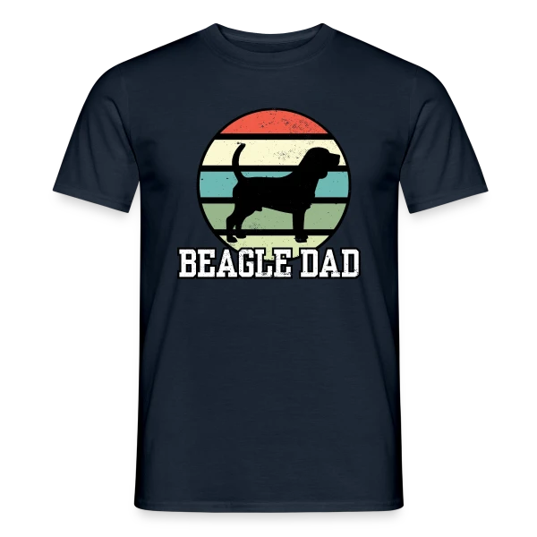 Maquette de T-shirt homme « Papa Beagle Rétro » à personnaliser