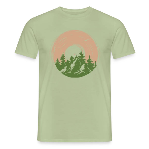 Maquette de T-shirt homme « Vinyle Nature Aventure Montagne » à personnaliser