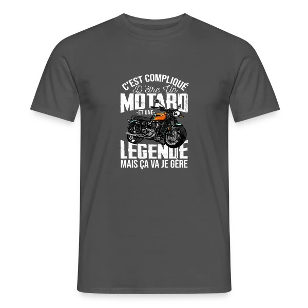 Maquette de T-shirt homme « Motard De Légende : Gérer Moto et Légende, C'est Mon Truc ! » à personnaliser