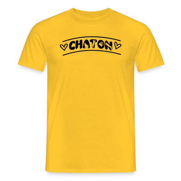 Maquette de T-shirt homme « Typographie Chaton Amour » à personnaliser