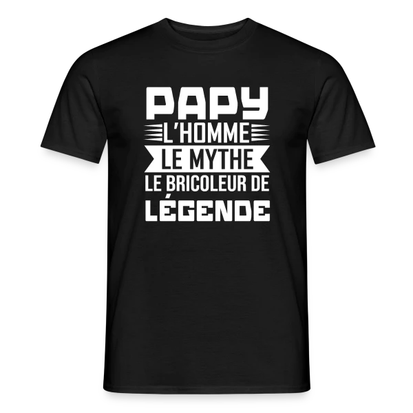 Maquette de T-shirt homme « Papy Bricoleur de Légende » à personnaliser