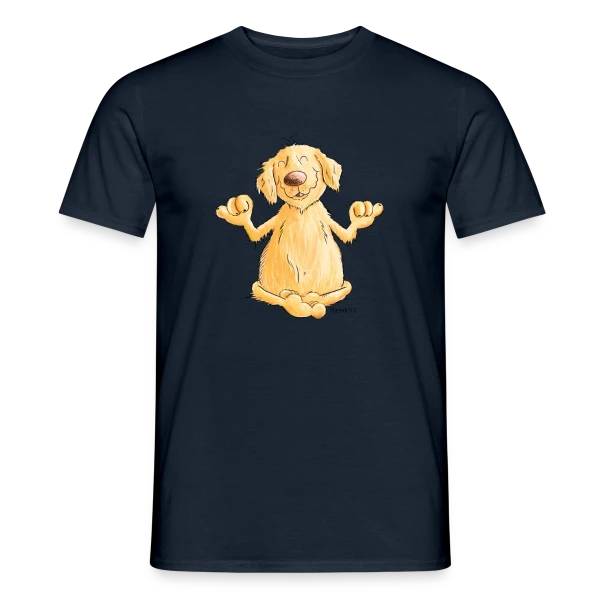 Maquette de T-shirt homme « Golden Retriever Yogi Relax | T-shirt Chien Rigolo » à personnaliser