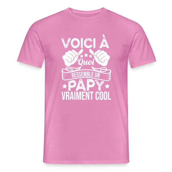 Maquette de T-shirt homme « Mon Papy Vraiment Cool ! » à personnaliser