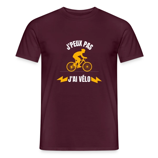 Maquette de T-shirt homme « Je Peux Pas J'ai Vélo » à personnaliser