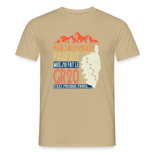 Maquette de T-shirt homme « GR20 Fierté Randonneur » à personnaliser