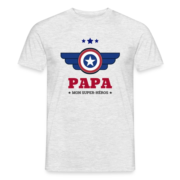 Maquette de T-shirt homme « Super Papa Héros » à personnaliser