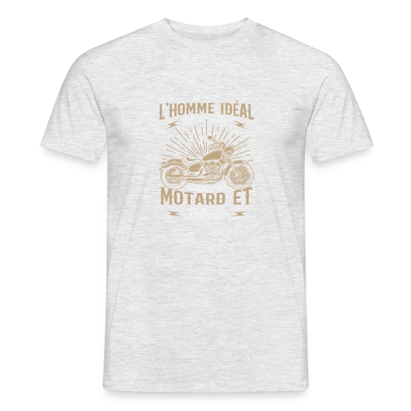 Maquette de T-shirt homme « Motard L'Homme Idéal - Humour Moto Biker » à personnaliser