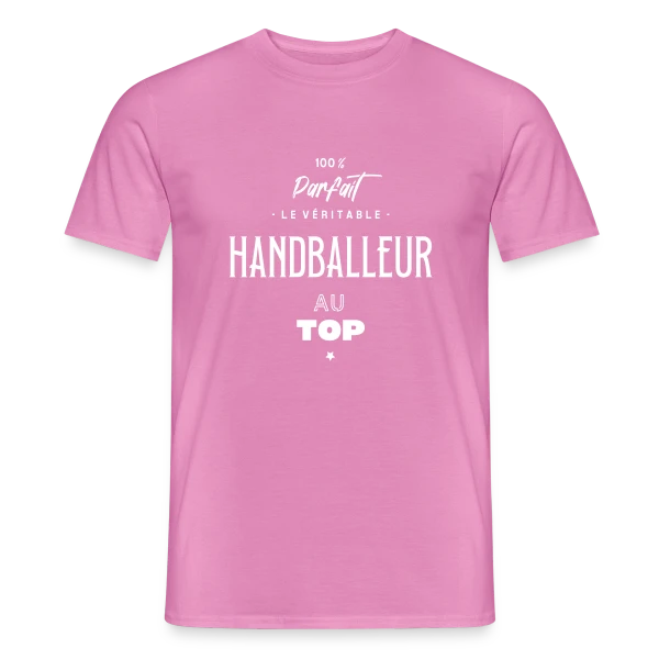 Maquette de T-shirt homme « L'As du Handball » à personnaliser