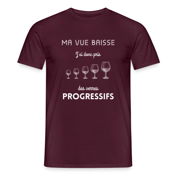 Maquette de T-shirt homme « Humour Vin Drôle » à personnaliser