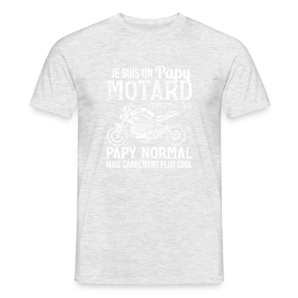 Maquette de T-shirt homme « Papy Motard Cool : Comme un Papy Normal, Mais en Mieux ! » à personnaliser