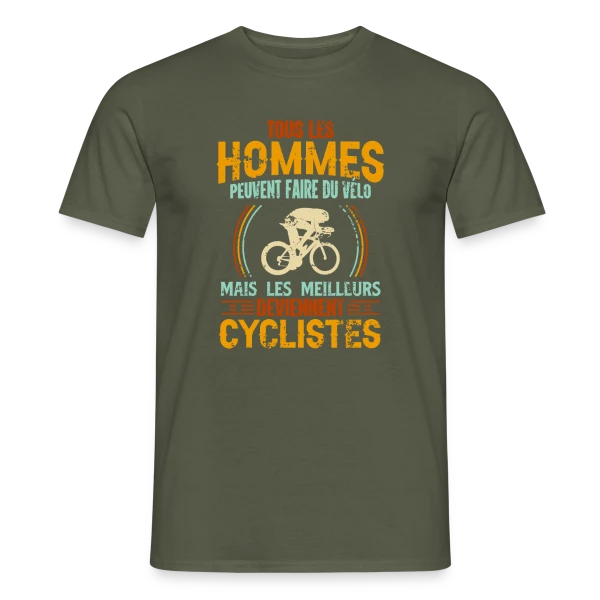 Maquette de T-shirt homme « Humour Cycliste - Les Meilleurs Sont Cyclistes » à personnaliser