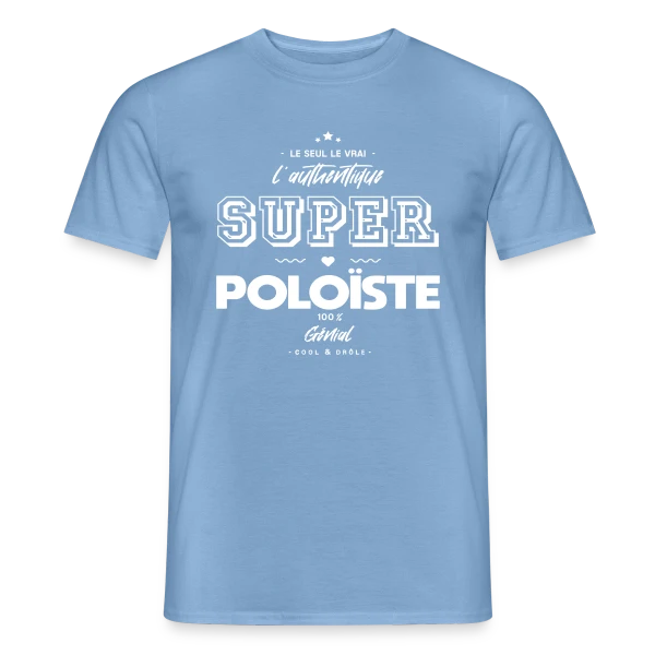 Maquette de T-shirt homme « Super Poloïste Authentique : Le T-shirt Humour Water-Polo » à personnaliser