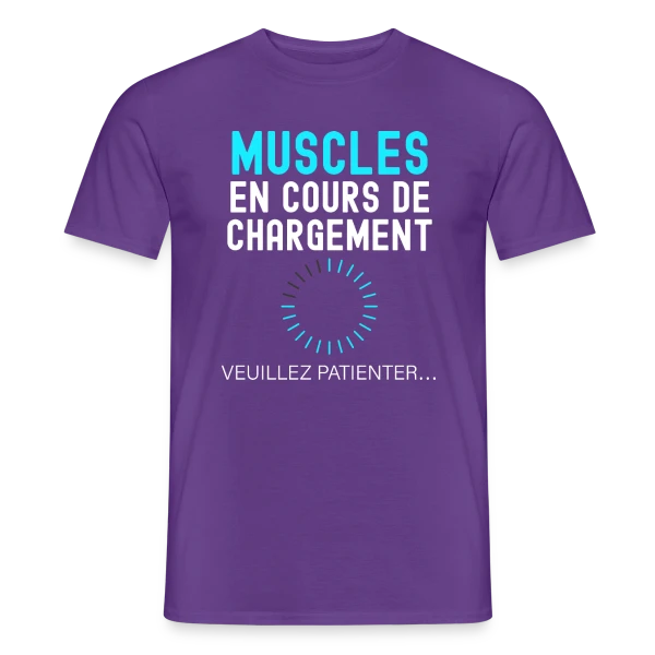 Maquette de T-shirt homme « Muscles en Cours de Chargement » à personnaliser