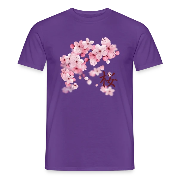 Sakura : Fleurs de Cerisier Japonaises sur T-shirt homme