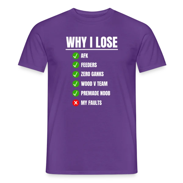 LOL Gamer : 'Pourquoi je perds ?' League of Legends sur T-shirt homme