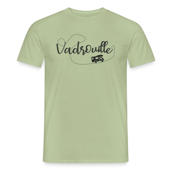 Maquette de T-shirt homme « Humour Camping-Car en Vadrouille: Le Pilote Retraité » à personnaliser