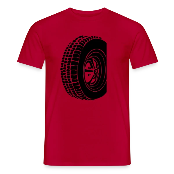 Maquette de T-shirt homme « Pneu Rétro Oldschool » à personnaliser