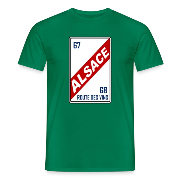 Maquette de T-shirt homme « Humour 'Licence Alsace' - Saveurs Régionales » à personnaliser