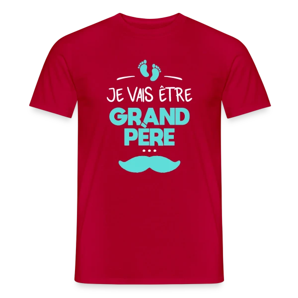 Maquette de T-shirt homme « 'Je Vais Être Grand-Père' - Annonce Fierté Bébé » à personnaliser