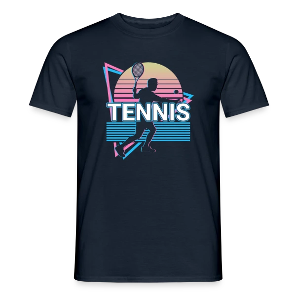 Maquette de T-shirt homme « Joueur de Tennis Vaporwave Rétro Esthétique » à personnaliser