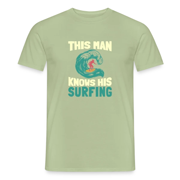 Maquette de T-shirt homme « Surfeur | Roi des Vagues » à personnaliser