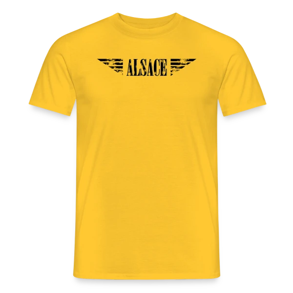 Maquette de T-shirt homme « Humour Alsace Force Aérienne » à personnaliser
