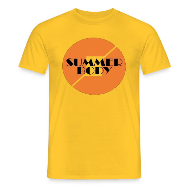 Maquette de T-shirt homme « Summer Body Prêt pour l'Été » à personnaliser