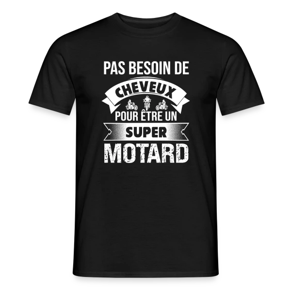 Maquette de T-shirt homme « Motard Chauve : Pas Besoin de Cheveux pour Être Super ! » à personnaliser