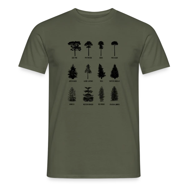 Maquette de T-shirt homme « Arbre Majestueux de la Forêt » à personnaliser