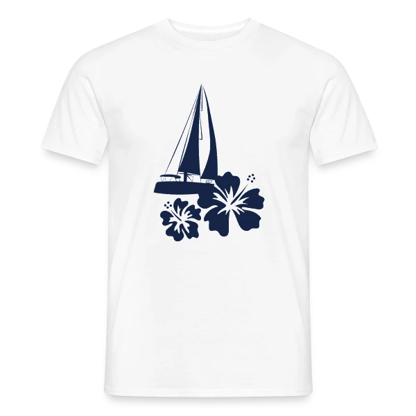 Voilier sur l'Océan Pacifique sur T-shirt homme