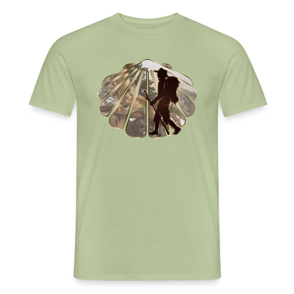 Maquette de T-shirt homme « L'Âme du Pèlerin » à personnaliser